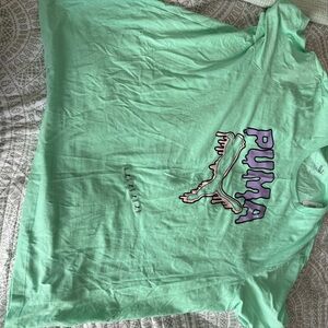 Puma Aqua Graphic Tee with Purple and White Accents